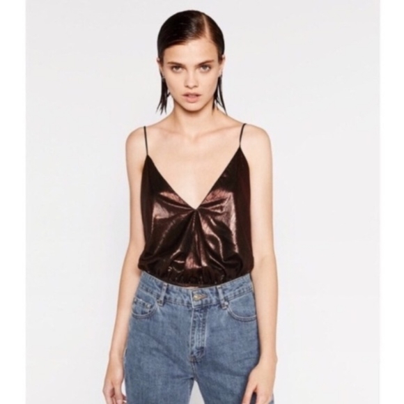 Zara Tops - NWT Zara Brass Bodysuit